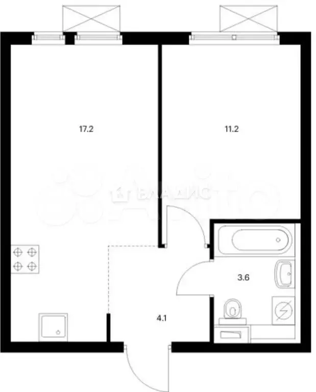 1-к. квартира, 36,1 м, 18/26 эт. - Фото 0