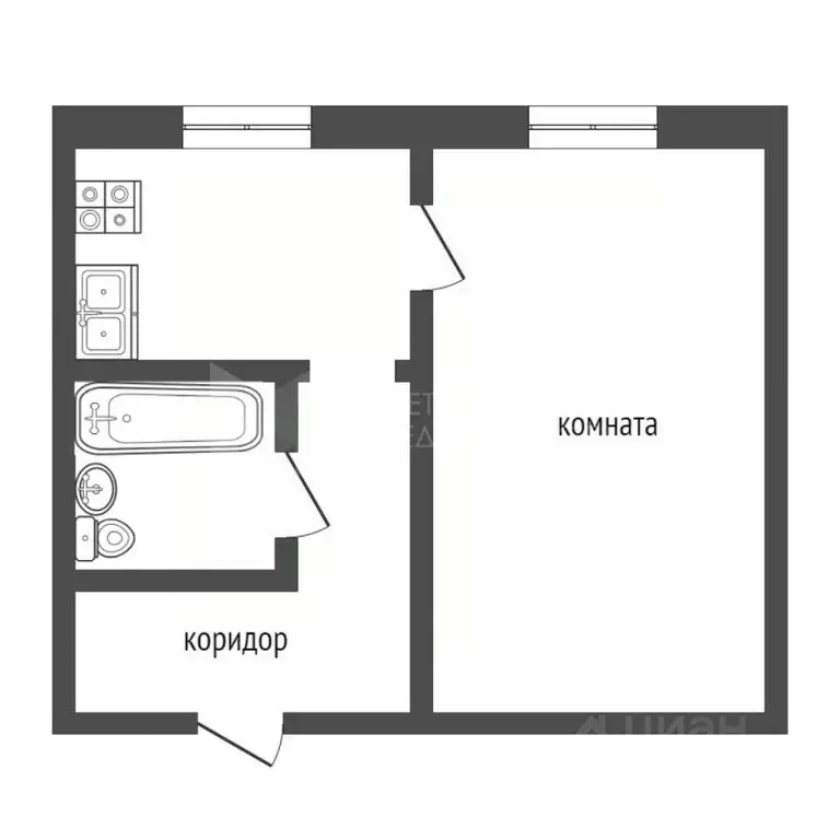 1-к кв. Тюменская область, Тюмень Военная ул., 15 (29.0 м) - Фото 2