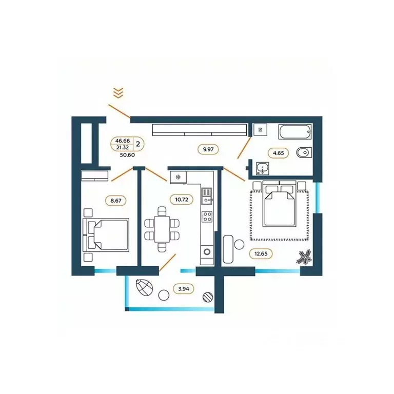 2-к кв. Ростовская область, Батайск ул. Родная, 1 (50.5 м) - Фото 0