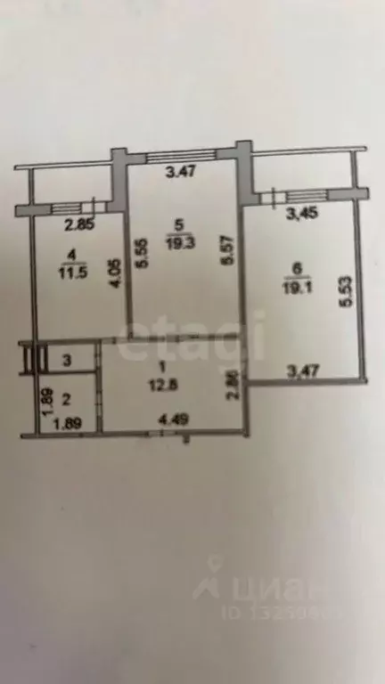 2-к кв. Липецкая область, Липецк ул. Бунина, 7 (63.0 м) - Фото 1