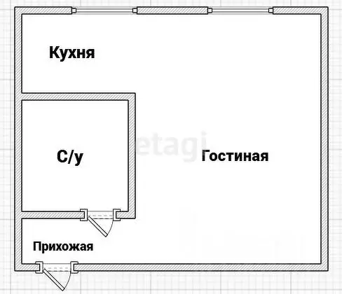 1-к кв. Приморский край, Владивосток ул. Адмирала Кузнецова, 54 (31.1 ... - Фото 1