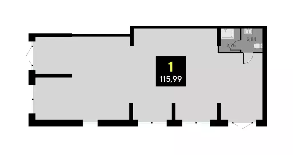 Помещение свободного назначения (115.1 м) - Фото 1