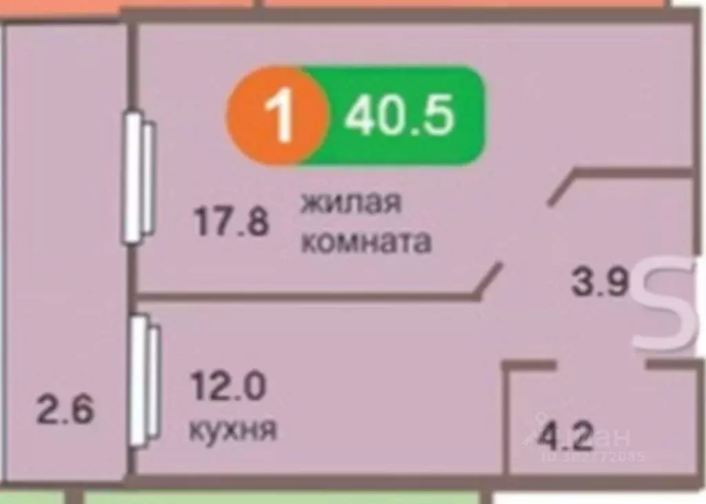 1-к кв. Красноярский край, Красноярск ул. Калинина, 183А (37.7 м) - Фото 1