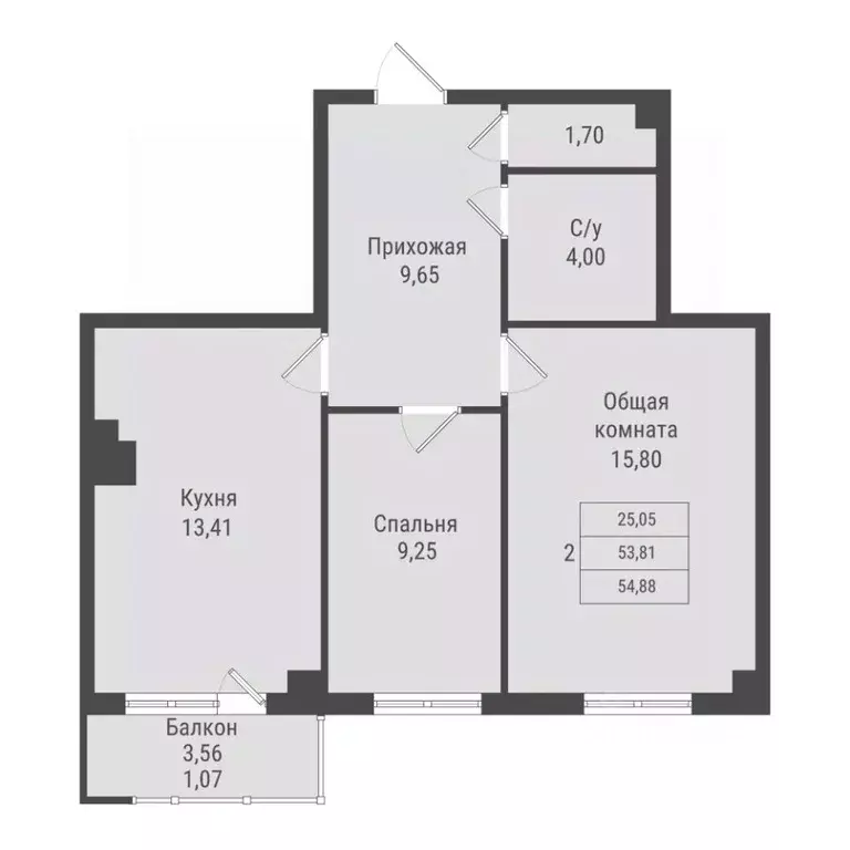 2-к кв. Саха (Якутия), Якутск Парк Победы жилой комплекс (54.88 м) - Фото 1