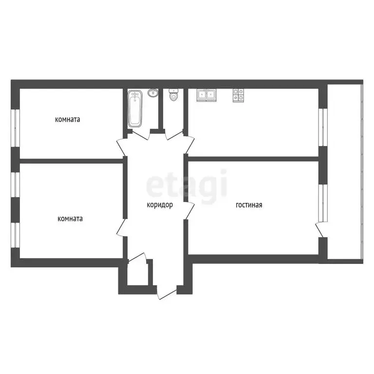 4-комнатная квартира: Туринск, улица Спорта, 25 (74.6 м) - Фото 0