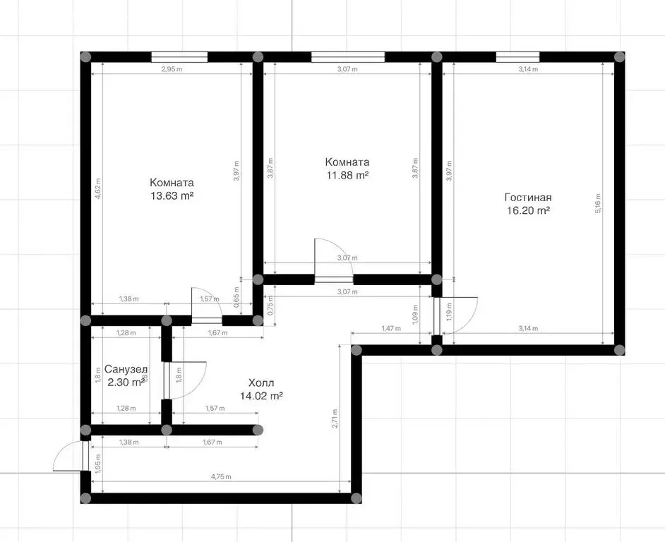 2-комнатная квартира: Нальчик, улица Горького, 29 (73 м) - Фото 0