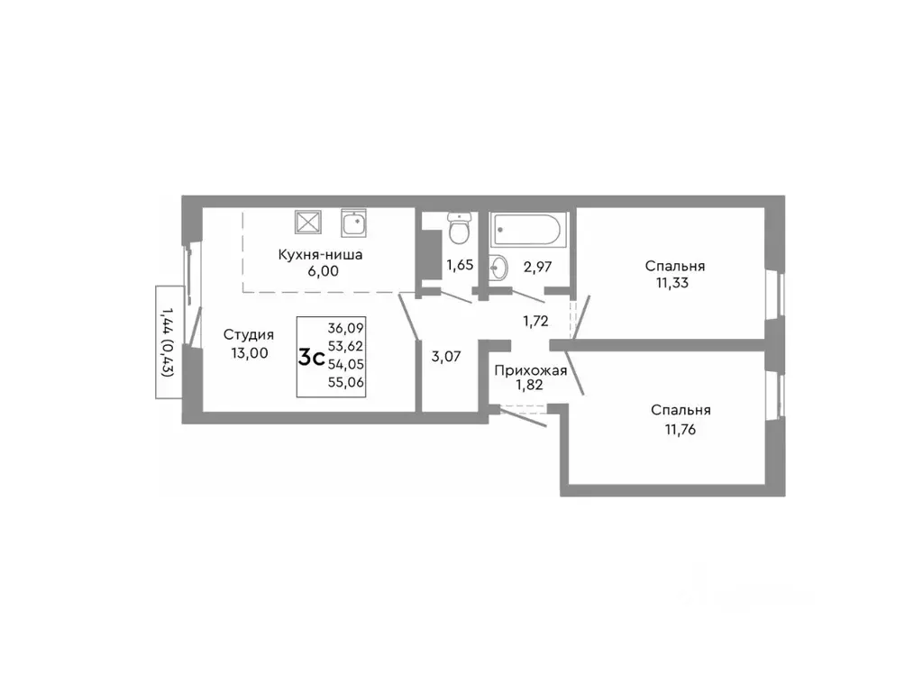 3-к кв. Челябинская область, Челябинск Никс Лайн на Ярославской жилой ... - Фото 1
