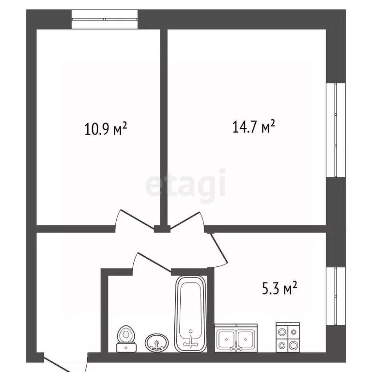 2-к кв. Московская область, Воскресенск городской округ, Хорлово пгт ... - Фото 2