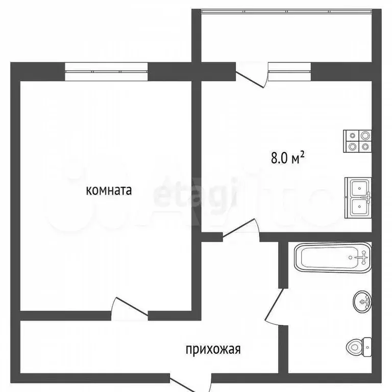 1-к. квартира, 37,5 м, 5/9 эт. - Фото 0