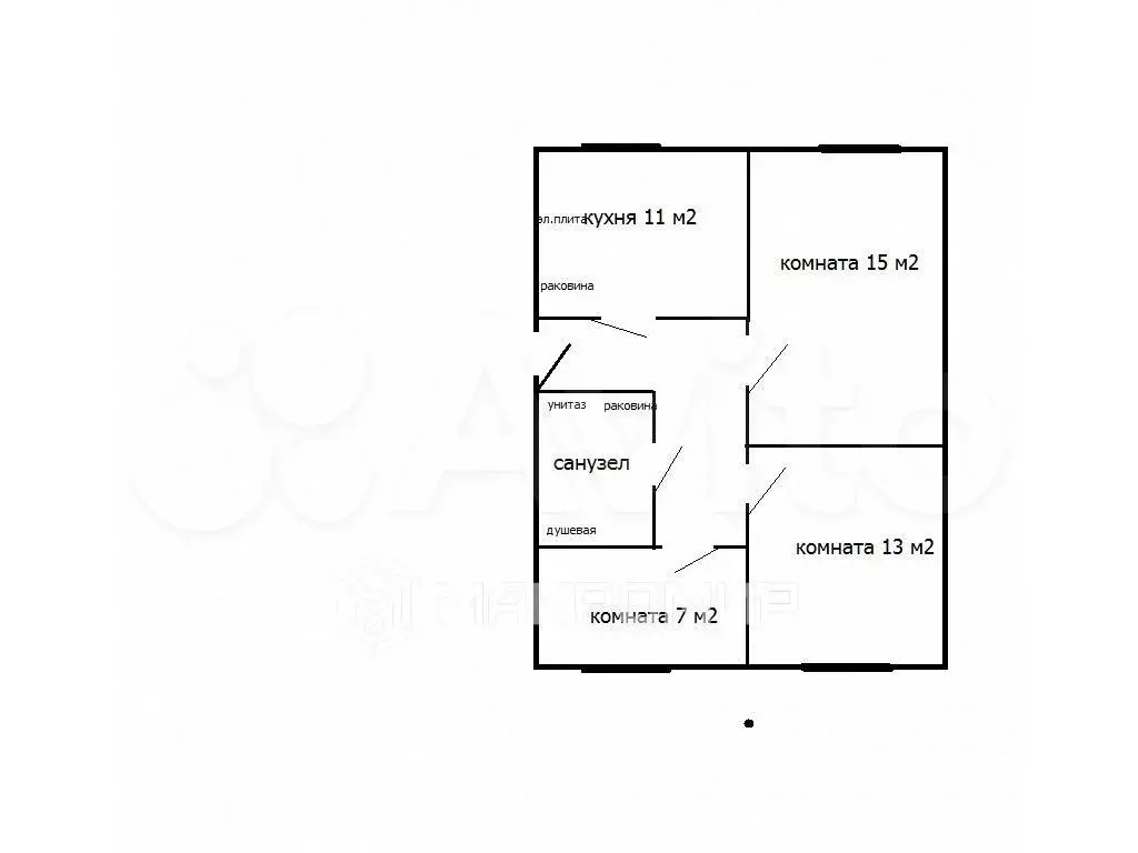 3-к. квартира, 52,1 м, 1/2 эт. - Фото 0