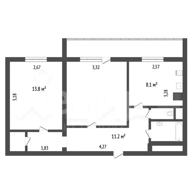 2-к кв. Санкт-Петербург ул. Невзоровой, 6 (55.0 м) - Фото 1