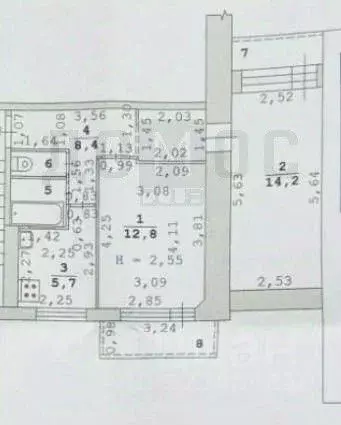 2-к кв. Свердловская область, Екатеринбург ул. Онежская, 7 (44.0 м) - Фото 2