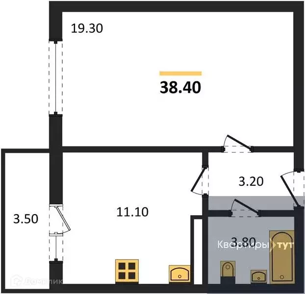 Продаётся 1-к квартира, 38.4 м - Фото 0