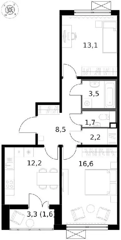 Продается 2-комнатная квартира - Фото 1