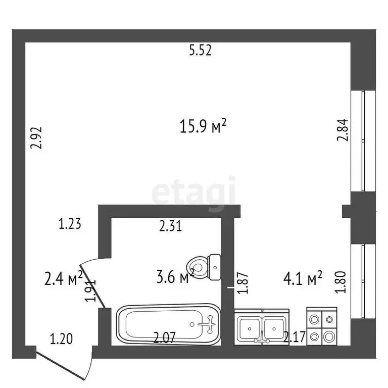 1-комнатная квартира: Стерлитамак, улица Николаева, 5 (26 м) - Фото 0