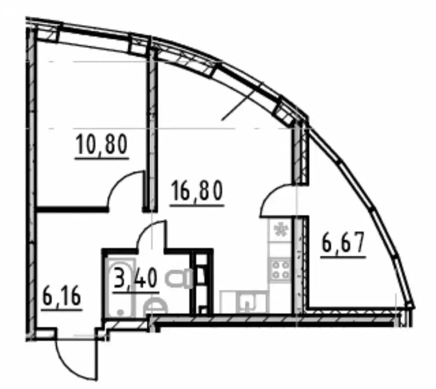 1-комнатная квартира: деревня Новосаратовка, улица Первых, 2к1 (39 м) - Фото 0