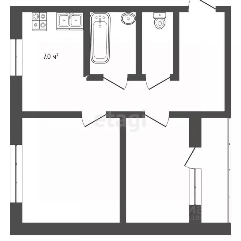 2-к кв. Мордовия, Саранск ул. Пушкина, 16 (50.0 м) - Фото 1