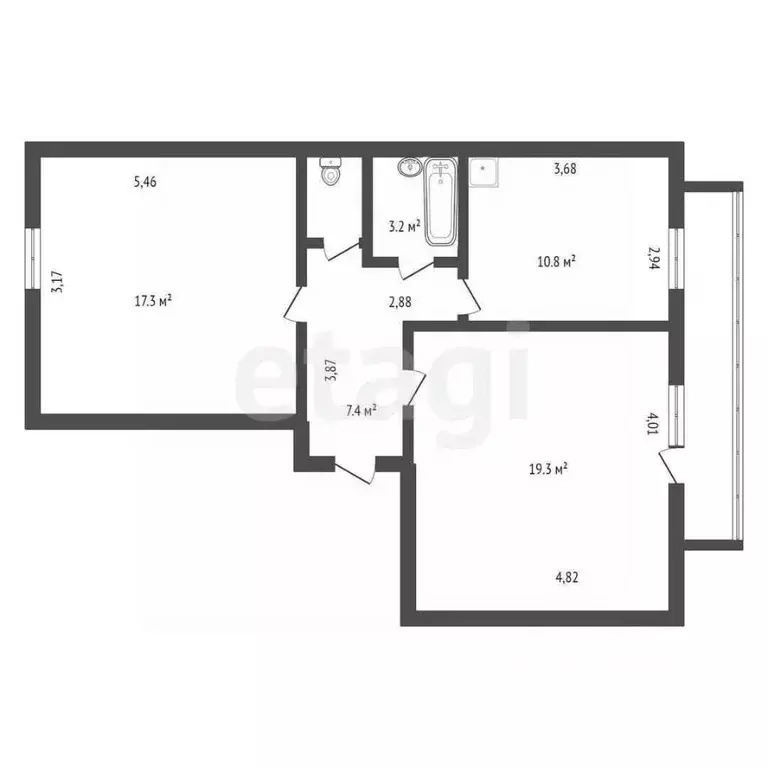 2-к кв. Амурская область, Благовещенск 2-й мкр, ул. Кантемирова, 6/4 ... - Фото 2