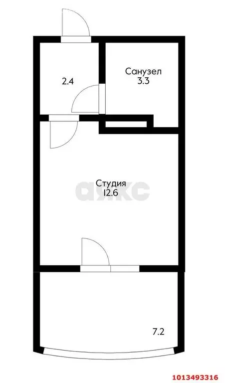 Квартира-студия: Краснодар, улица Константина Гондаря, 103 (23 м) - Фото 0