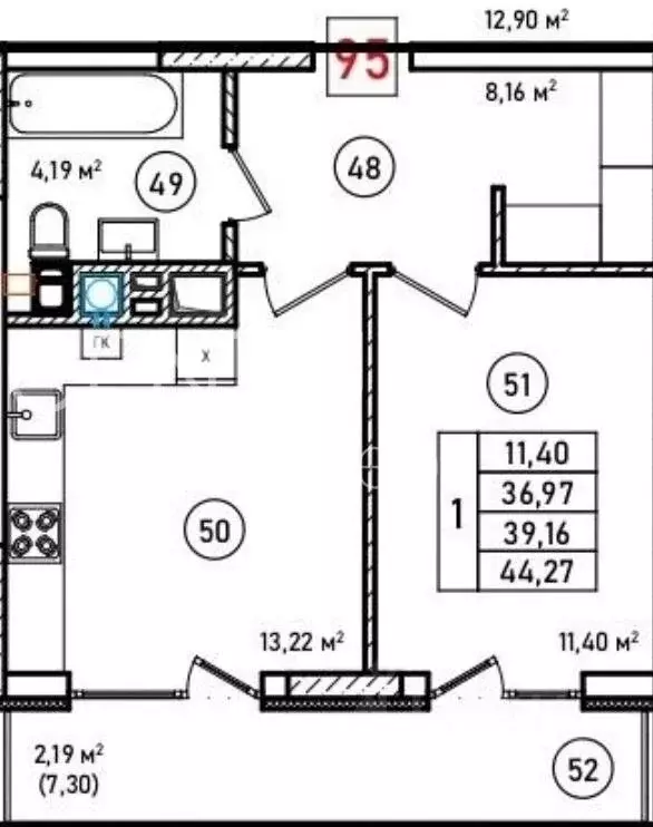 1-к кв. Калининградская область, Светлогорск Новая ул., 22к2 (37.0 м) - Фото 2
