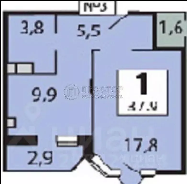 1-к кв. Московская область, Балашиха ул. Сосновая, 4 (38.0 м) - Фото 2