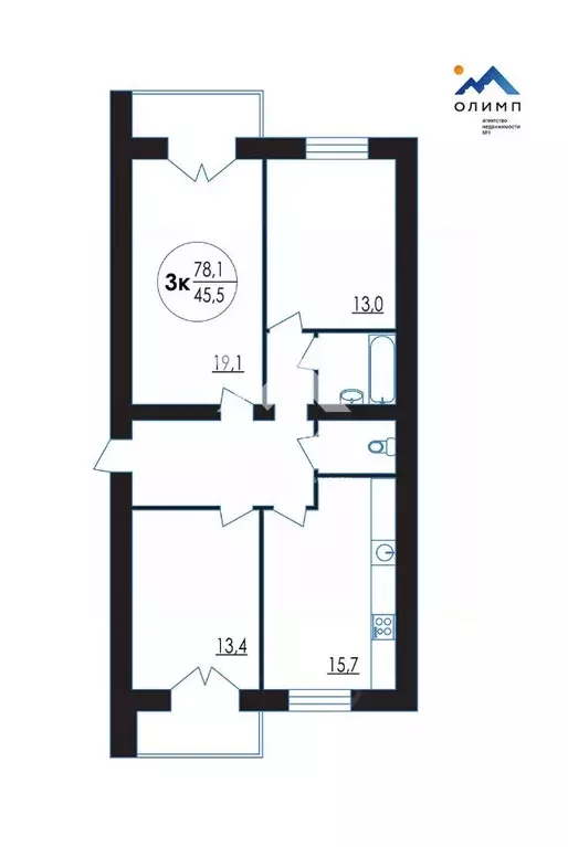 3-к кв. Ярославская область, Тутаев ул. В.В. Терешковой, 13А (78.1 м) - Фото 2