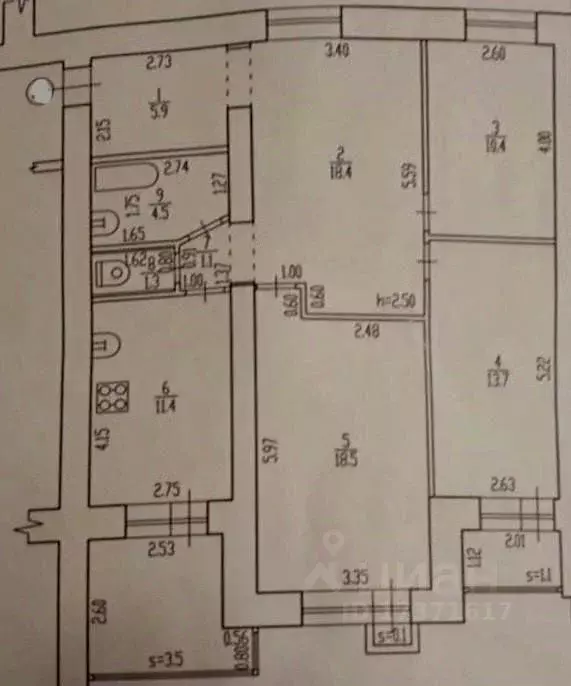 3-к кв. Брянская область, Брянск ул. Вали Сафроновой, 75 (90.2 м) - Фото 1
