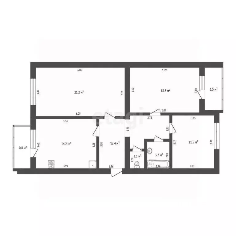 3-к кв. Мордовия, Саранск ул. Комарова, 16А (82.4 м) - Фото 0
