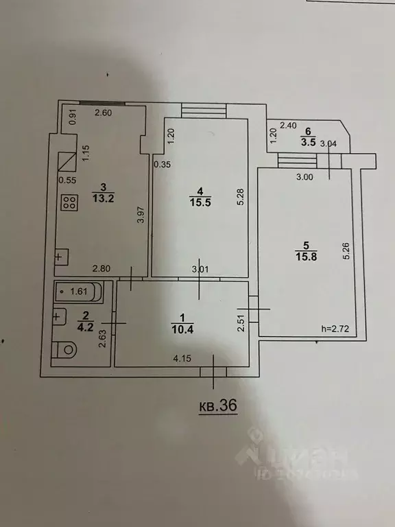 2-к кв. Саратовская область, Энгельс Московская ул., 30 (59.1 м) - Фото 1