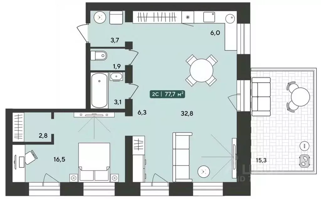 2-к кв. Новосибирская область, Мошковский район, пос. Октябрьский ... - Фото 1