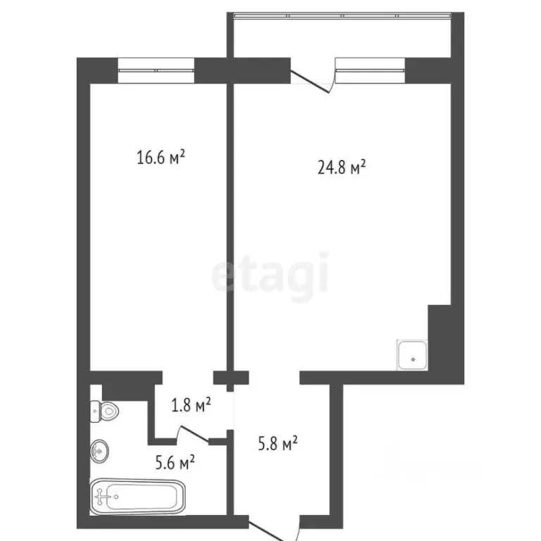 2-к кв. Красноярский край, Красноярск Лесопарковая ул., 17Д (54.6 м) - Фото 1