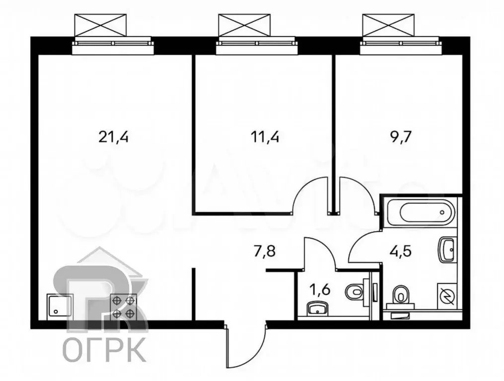 2-к. квартира, 56 м, 22/25 эт. - Фото 0