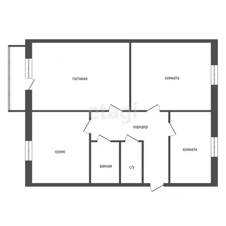 3-к кв. Красноярский край, Сосновоборск ул. Труда, 17 (62.4 м) - Фото 2