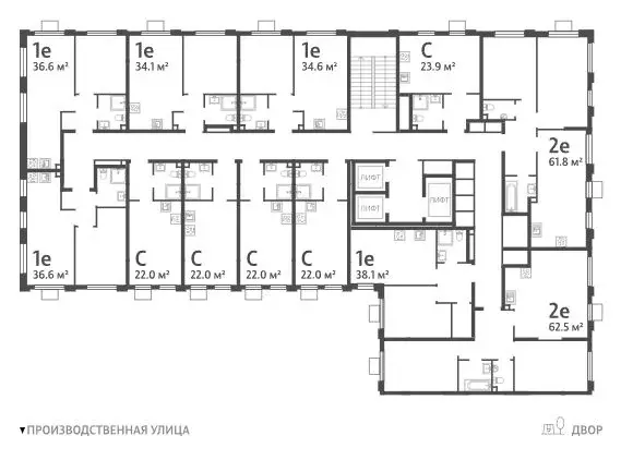 1-к кв. Москва Производственная ул., 19к1 (38.1 м) - Фото 2