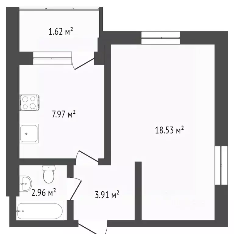 1-к кв. Калининградская область, Светлогорск Тихая ул., 8 (33.3 м) - Фото 1