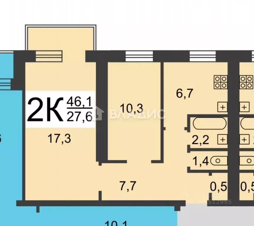 2-к кв. Нижегородская область, Нижний Новгород ул. Радио, 7 (46.1 м) - Фото 2
