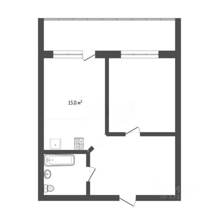 1-к кв. Тюменская область, Тюмень ул. Николая Семенова, 19к1 (45.0 м) - Фото 2