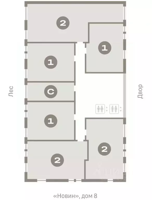 1-к кв. Ханты-Мансийский АО, Сургут 35-й мкр, Квартал Новин жилой ... - Фото 2