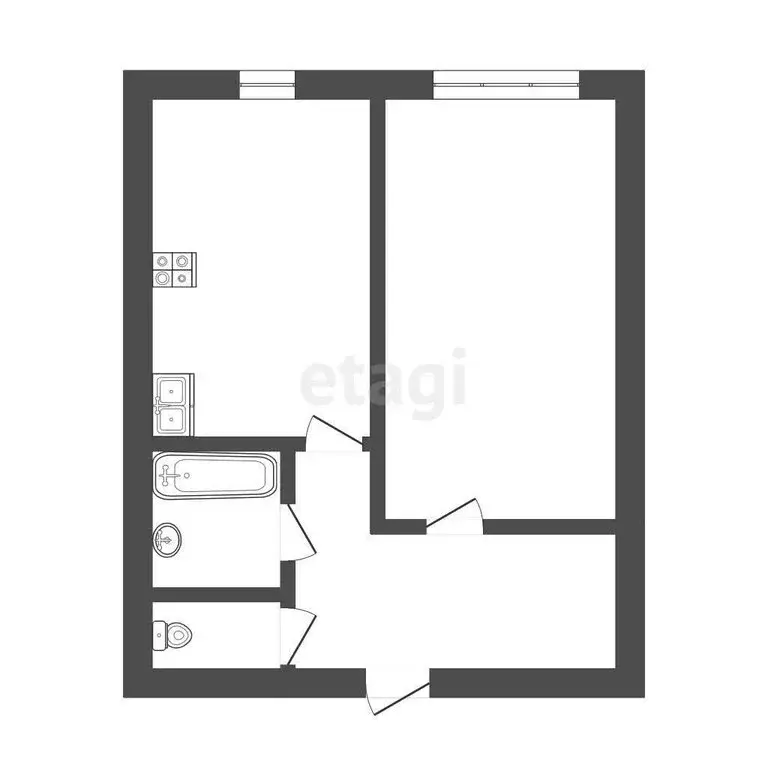 1-комнатная квартира: Псков, Коммунальная улица, 54 (29.1 м) - Фото 1