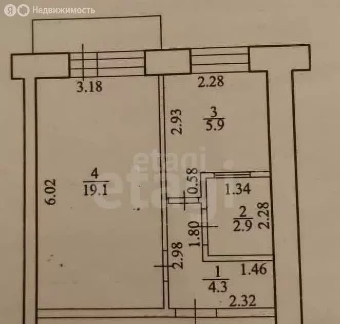 1-комнатная квартира: Салават, бульвар Салавата Юлаева, 35 (31.8 м) - Фото 1