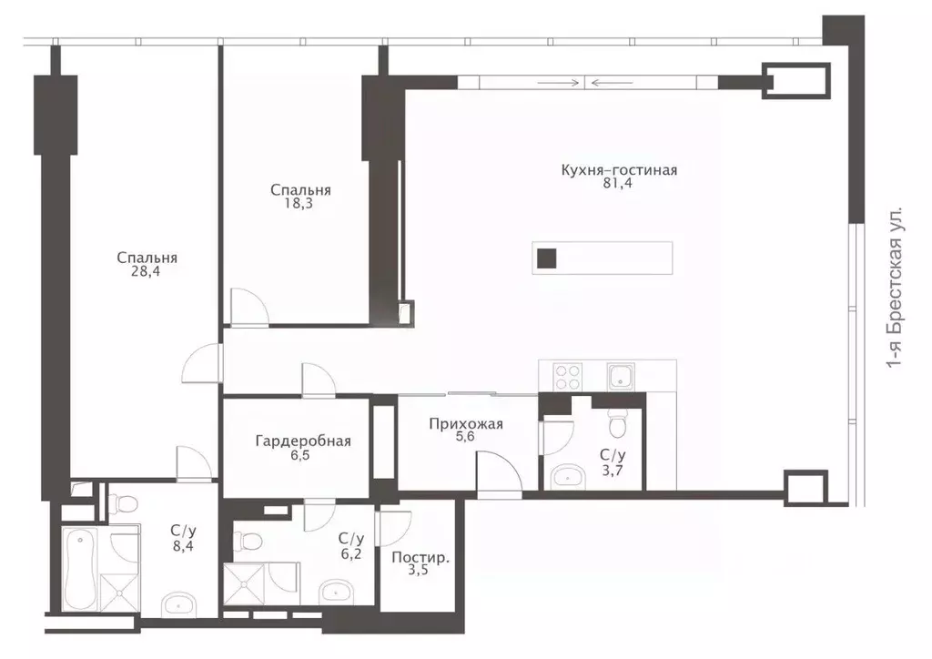 4-к кв. Москва 2-я Брестская ул., 6 (170.0 м) - Фото 1