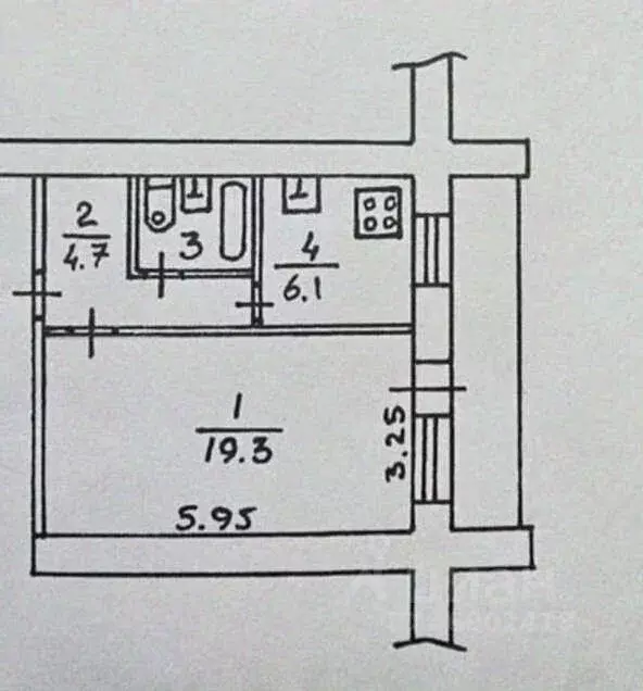 1-к кв. Вологодская область, Вологда ул. Чехова, 12 (36.4 м) - Фото 2