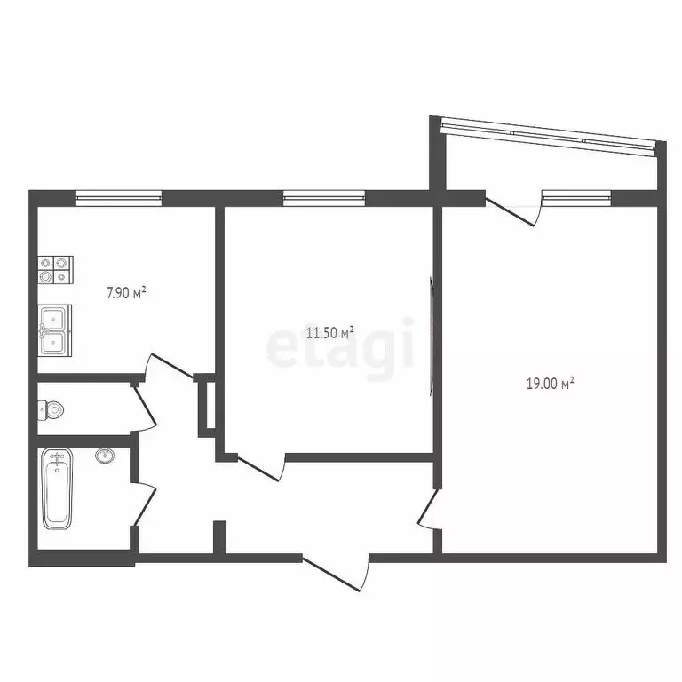 2-комнатная квартира: Озерск, бульвар Гайдара, 25 (49.3 м) - Фото 0