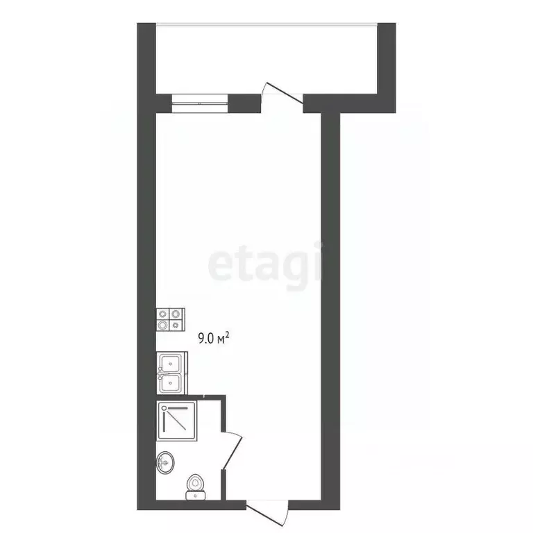 Студия Крым, Евпатория туп. Матвеева, 4/11 (24.4 м) - Фото 2