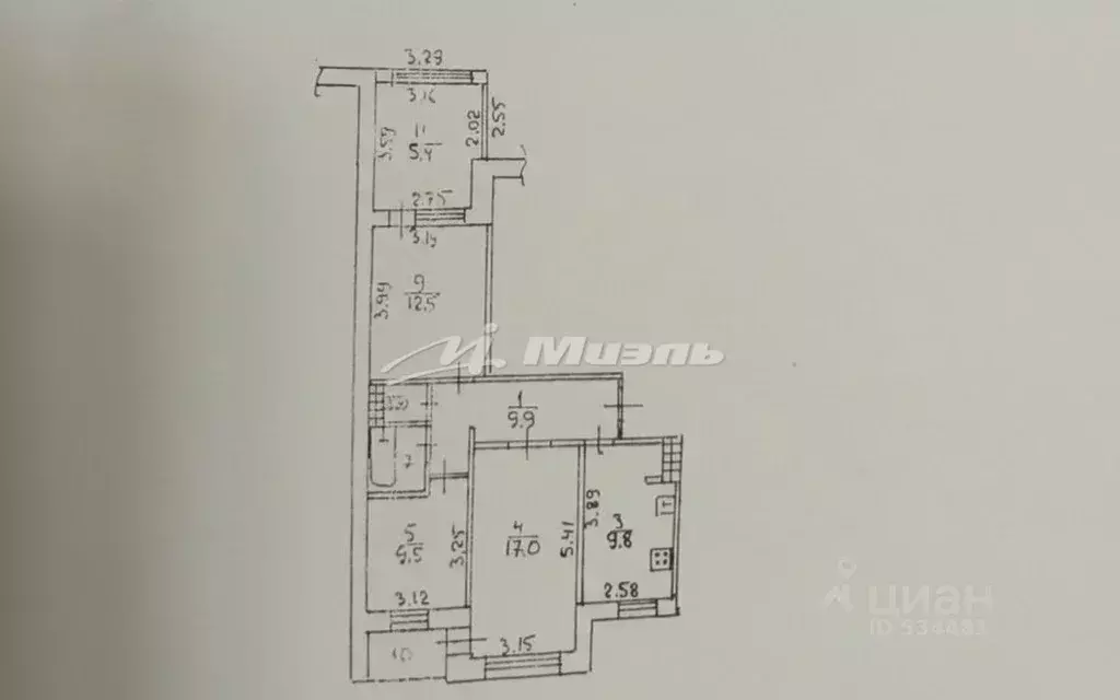 3-к кв. Крым, Симферополь ул. Лермонтова, 18 (62.3 м) - Фото 1