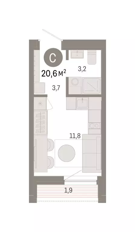 Квартира-студия: Екатеринбург, жилой район Юго-Западный, жилой ... - Фото 2