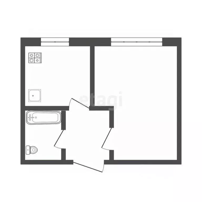 1-к кв. Карачаево-Черкесия, Черкесск ул. Гутякулова, 13 (20.7 м) - Фото 1
