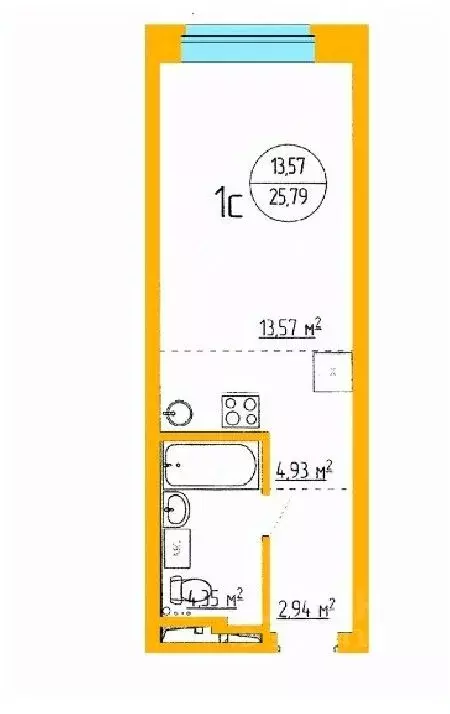 1-к кв. Башкортостан, Уфа ул. Аксакова, 79 (26.76 м) - Фото 0