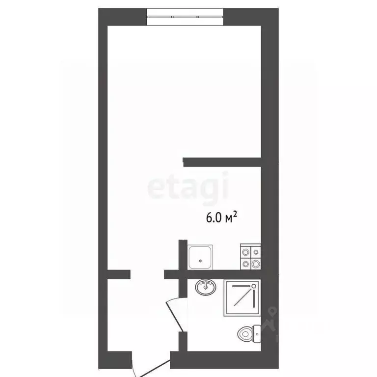 Студия Ханты-Мансийский АО, Сургут Югорская ул., 42 (27.0 м) - Фото 2