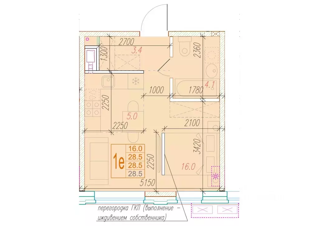 1-к кв. Астраханская область, Астрахань Августовская ул. (28.5 м) - Фото 1